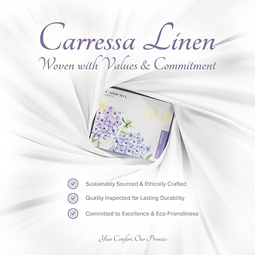 Miniatura 8 de Carressa Linen - Juego de sábanas 100% algodón de 600 hilos