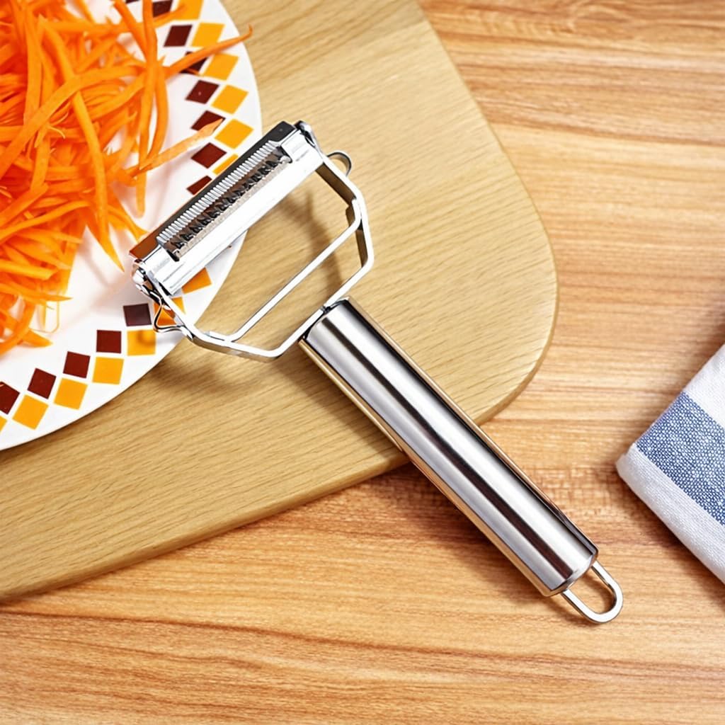 Julienne Peeler, Stainless Steel Vegetable Peeler, Double-Sided Blade Vegetable Julienne Cutter and Fruit Slicer, Dual Blade Multifunction Potato Peeler image 3