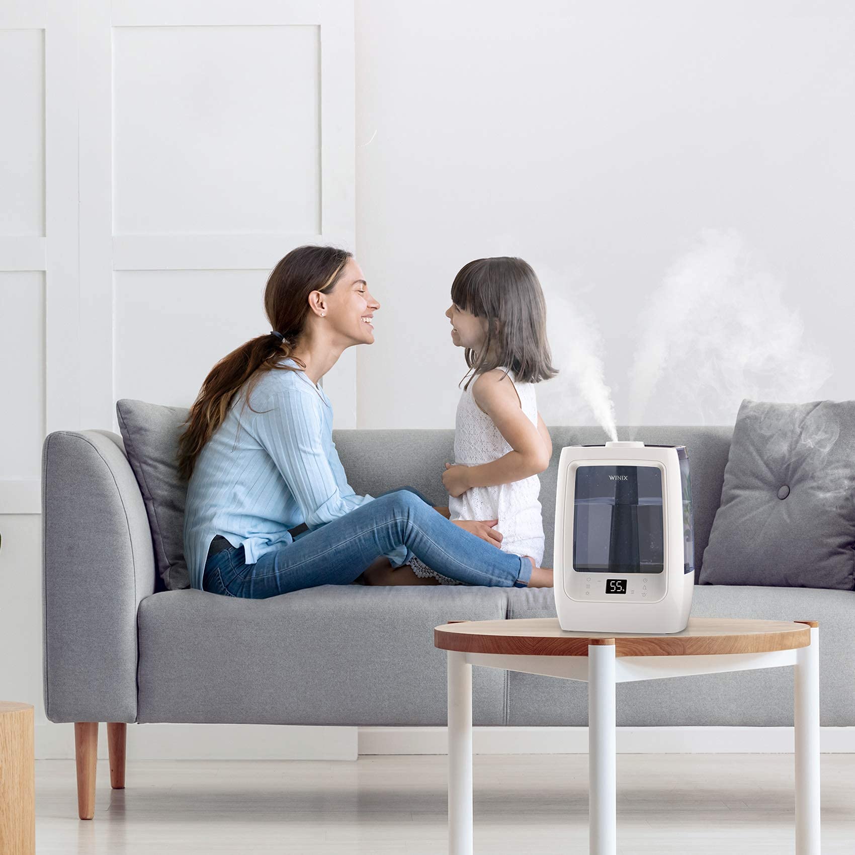 Winix L500. Humidificador Ultrasónico de 7.5L. Capacidad máxima 50m². Vapor cálido y frío, silencioso, luz nocturna. Capacidad de humidificación de hasta 400 ml/h.