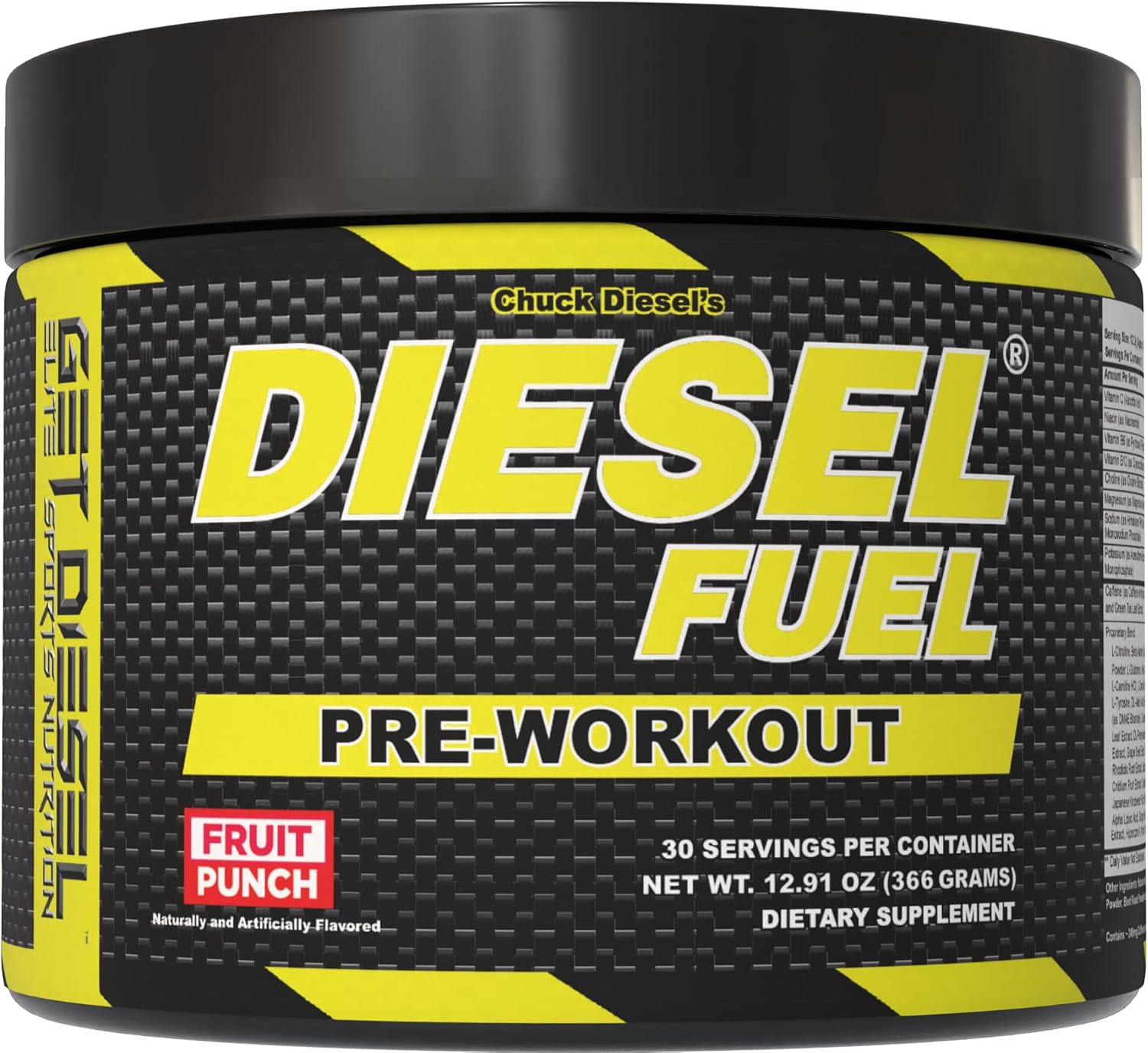 Diesel Fuel High Stim Pre-Workout Powder Supplement – Intense Energy, Focus & Nitric Oxide Pumps – Caffeine, Ginseng & Beta-Alanine (30, Fruit Punch)