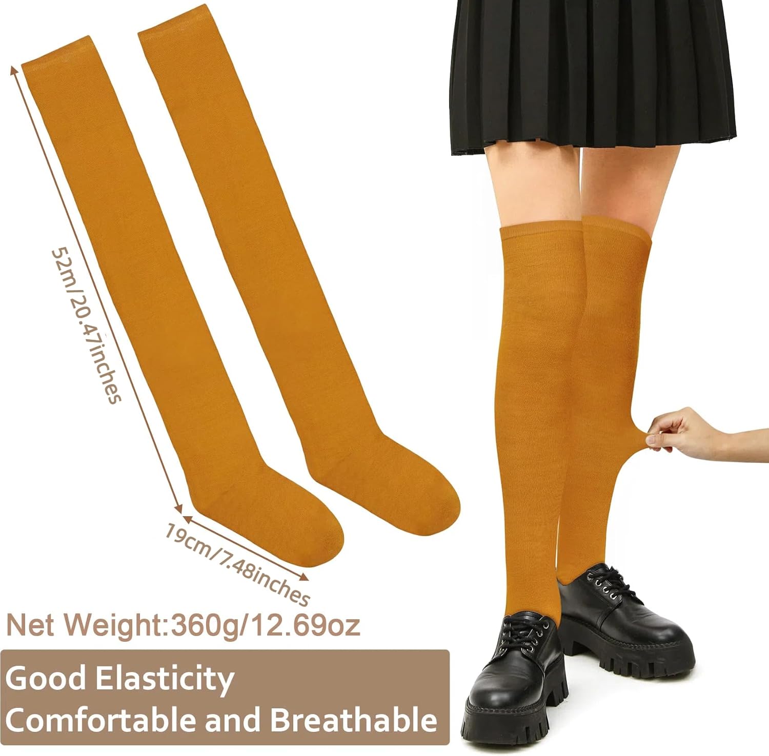 Chalier Thigh High Socks for Women Casual Thigh Socks Soft Comfort Womens Stockings for Holidays - Image 4