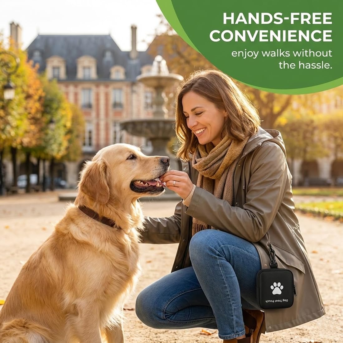 1 sacchetto per snack per cani, design impermeabile, per conservare snack per cani come ricompensa, con chiusura a zip, adatto per viaggi e uso all'aperto (nero)