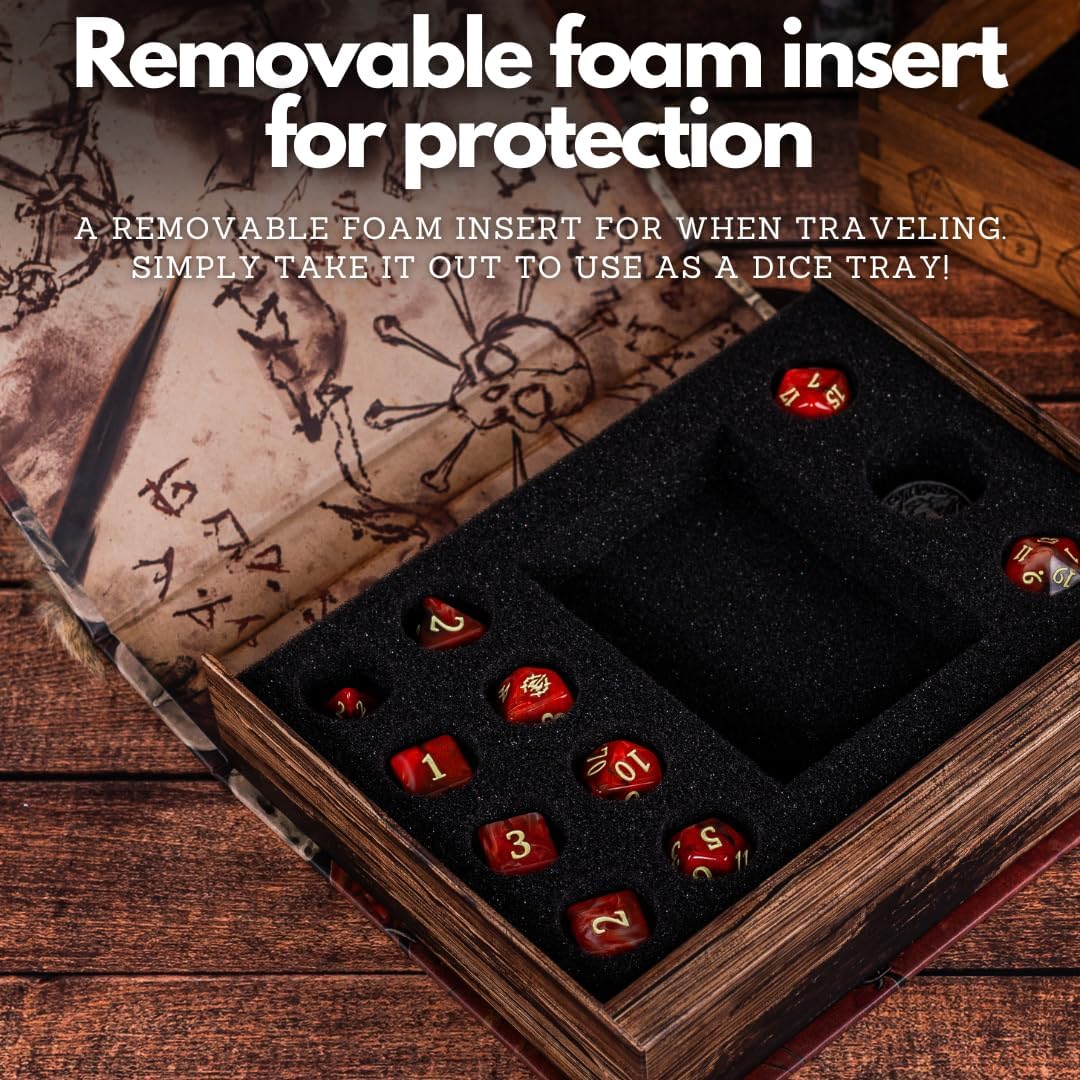 Tome of Fury│Barbarian Themed 10 Piece Dice Set & Dice box For Storage And Travel For Dungeons & Dragons, Pathfinder, TTRPG Or Roleplay Game│More Than Your Standard 7 Piece Dice Set