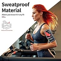 Vista 5 de Soporte para teléfono para correr, caminar y entrenar, brazalete para teléfono celular con mosquetón, bolsa cruzada transparente para teléfono