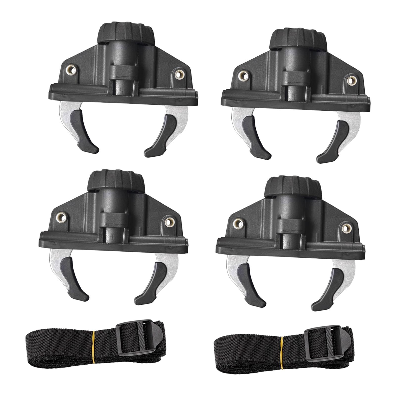 Abrazaderas de 4 Piezas para Cofres de Techo de Coche, Aptas para Rieles Ranurados, Ligeras, Accesorios de Instalación Rápida con Ajuste Universal Y 2