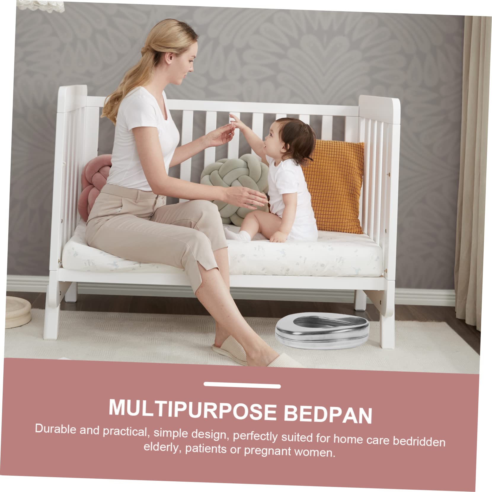 GALPADA Padella per Anziani in Acciaio Inox Resistente da Letto Grande Capacità e Design Orizzontale per Uso Domestico e Pazienti Mobilità Ridotta