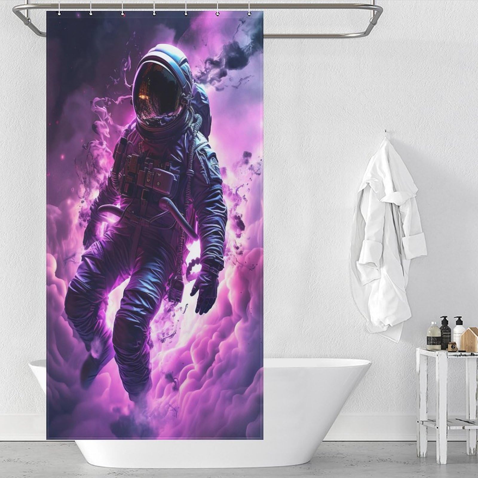 Rideau de douche astronaute pour transformer la salle de bain des enfants en aventure spatiale