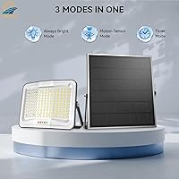 Vista 3 de Solar Flood Lights Outdoor Waterproof, 5000LM Split Solar Lights with Big Panel, Motion Sensor Security Floodlight 16ft Cable, Dusk to Dawn Outdoor