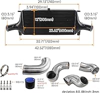 Vista 2 de Kit Intercooler Fmic de Alto Rendimiento para Skyline R33 R34 GTR RB26Dett Negro