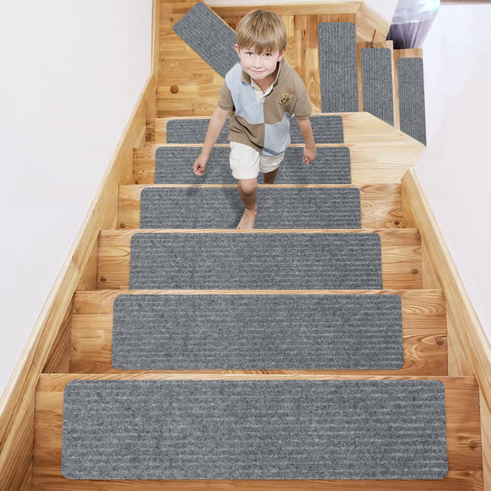 YTBHSHXZ stair treads， 15 Pack, for Carpeted Stairs, Non Slip Stair Runners for Carpet(3)