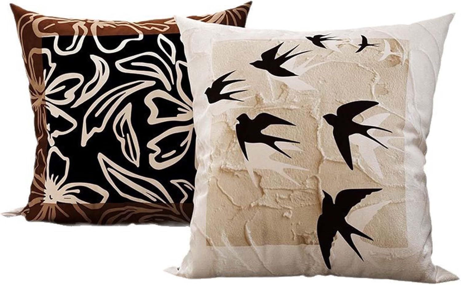 枕、枕カバー、腰椎枕、生地のフレンチソファクッション、印刷されたリビングルームの装飾、ニュートラルな色調 E 45x45cm