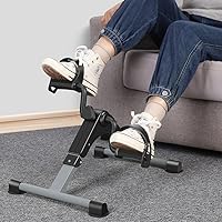 Vista 9 de Bicicleta de Ejercicio Plegable Ejercitador de Pedal Bicicleta de Escritorio Portátil con Pantalla LCD para Entrenamiento de Brazos y Piernas