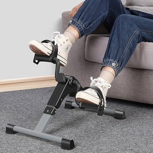 Miniatura 9 de Bicicleta de ejercicio plegable con pedal de ejercicio portátil con pantalla LCD para entrenamiento de brazos y piernas