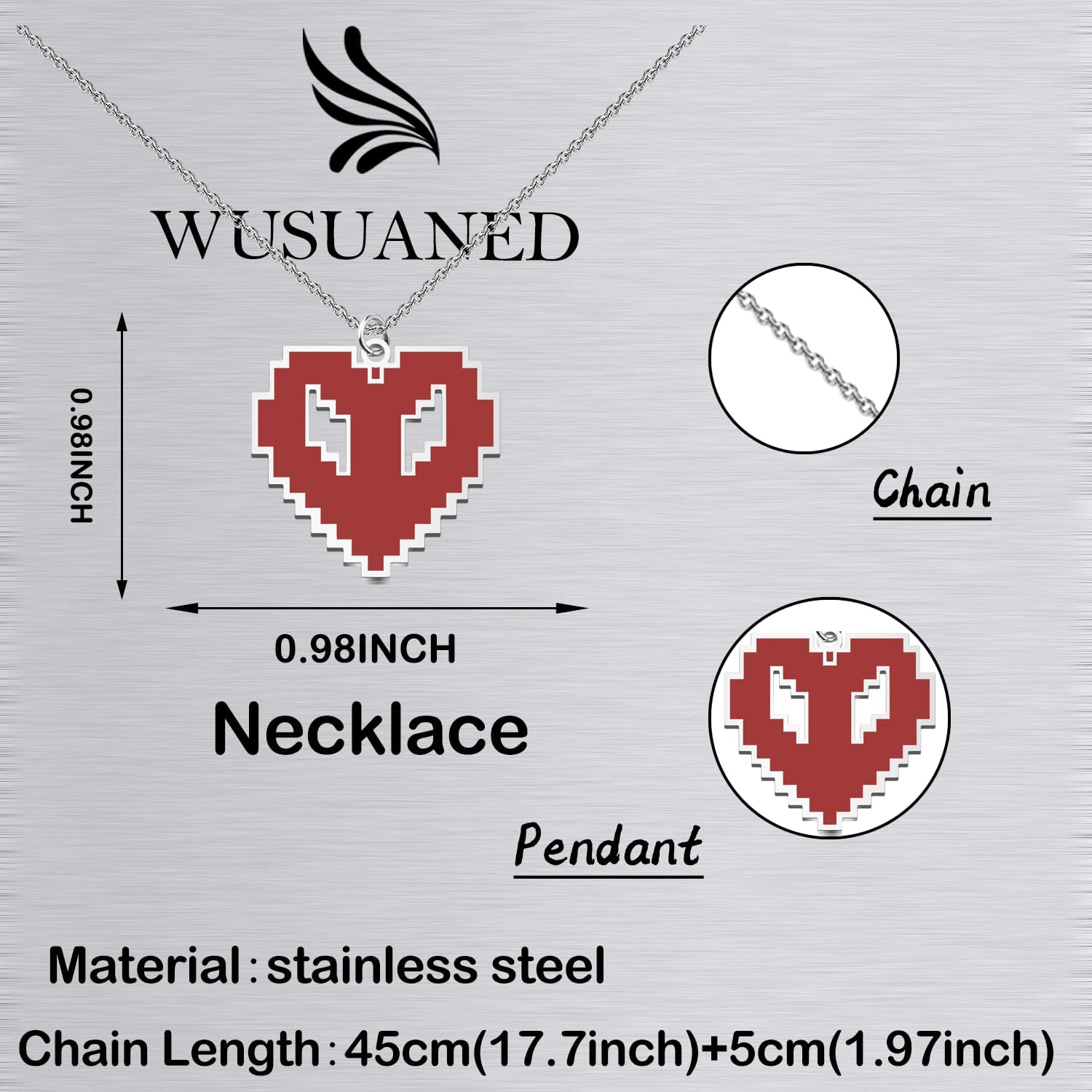 WUSUANED Red Philza Necklace Dream Game Inspired Jewelry Game Character Lover Gift Philza Cosplay Gift For Gaming Fans image 2