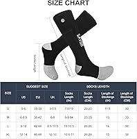 Vista 6 de Calcetines calefactables, calcetines de calefacción eléctricos recargables con batería, calcetines térmicos cálidos para hombres y mujeres