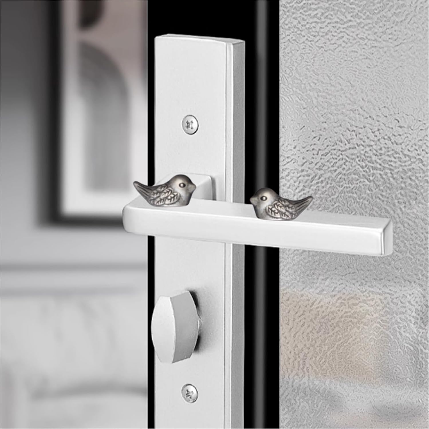 S925 Sterling Silver Bird Hinge Heads Decorative Topper Set of 3, Vintage Animal Cute Magnetic Hinge Heads Figurines Magnetic Hinge Head Home Decoration