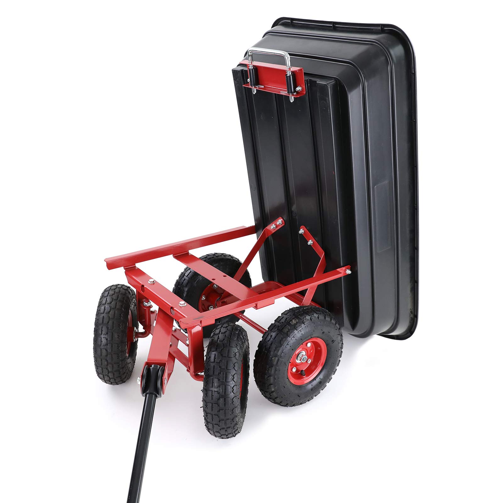 Transportwagen Gartenwagen Schubkarre Handwagen Kippfunktion 250 kg Schwarz Rot