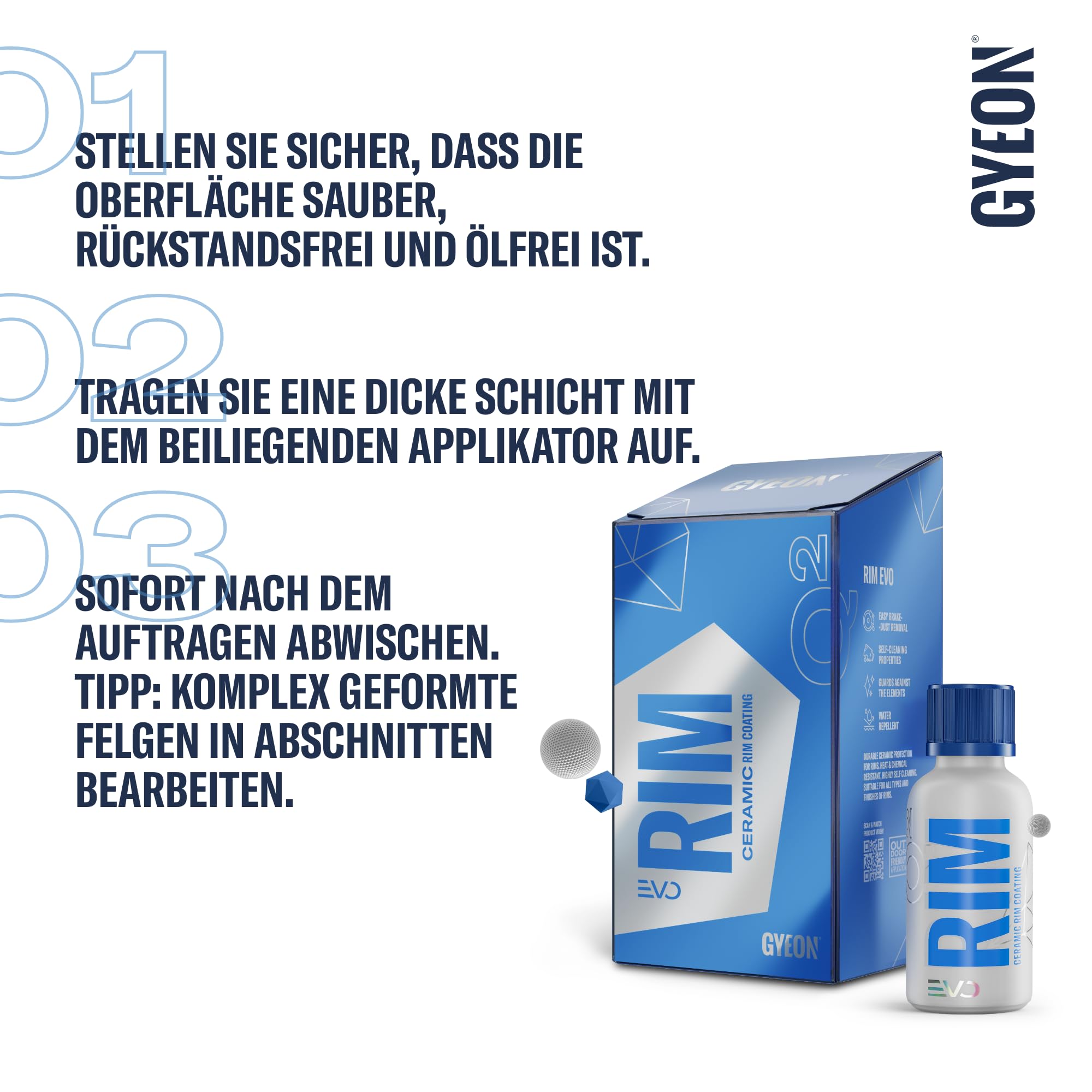 Gyeon Q² Rim EVO - Keramik Felgenversiegelung - Langzeitschutz, hitzeresistent und selbstreinigend für alle Felgentypen (30 ml)