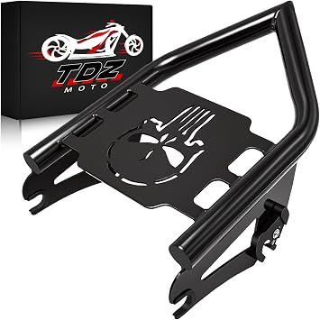 TDZ Black Detachable Luggage Rack for 2009-2025 Harley Touring Street Glide Road King Road Glide Electra Glide