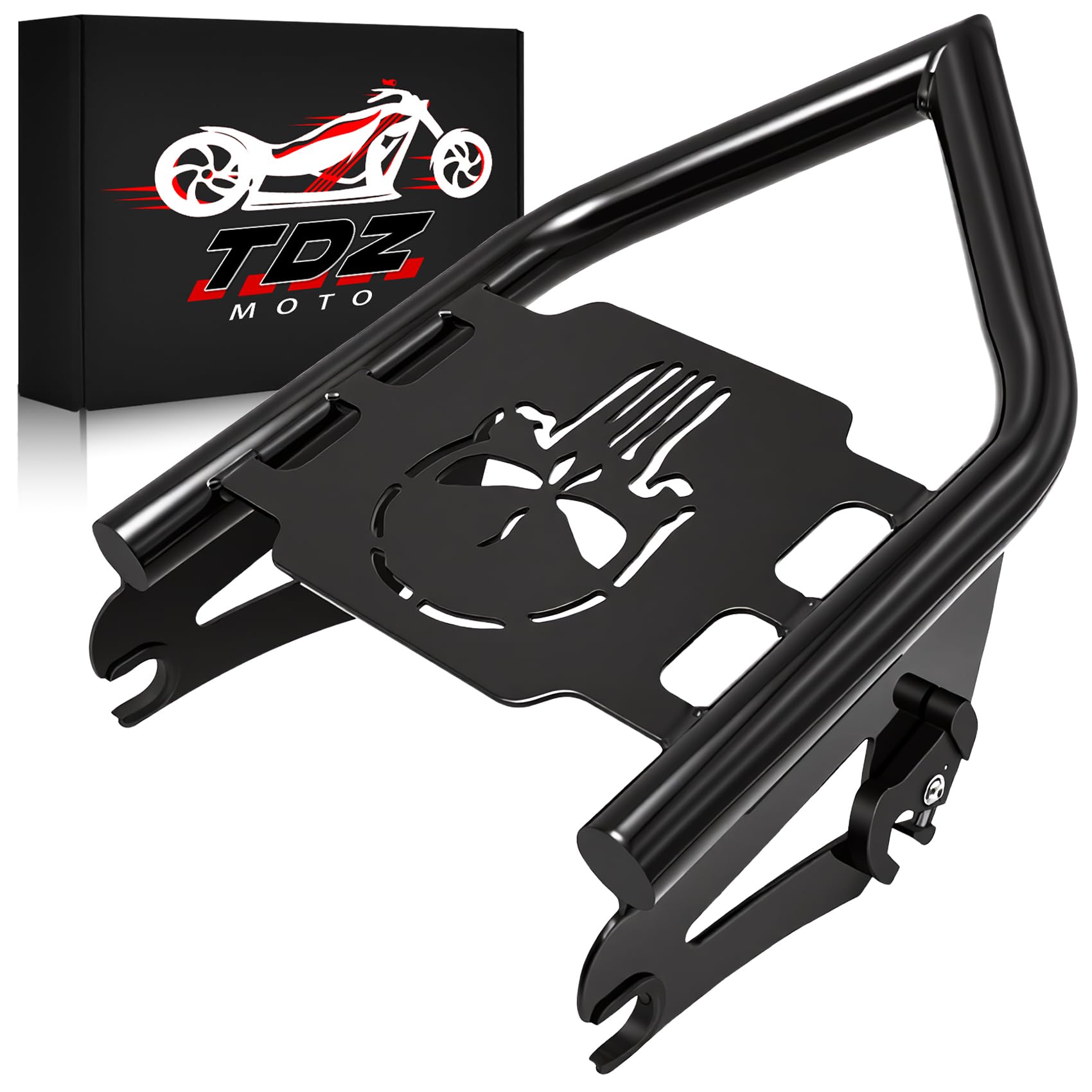 TDZ Black Detachable Luggage Rack for 2009-2025 Harley Touring Street Glide Road King Road Glide Electra Glide