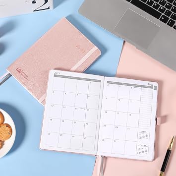 2026-2027 Planner - Academic Planner 2026-2027 Weekly Monthly Planner, July 2026 - June 2027, 5.7'' x 8.4'', Thick Paper, Leather Cover, Pen Holder, Back Pocket, Perfect Daily Organizer - Rose Gold