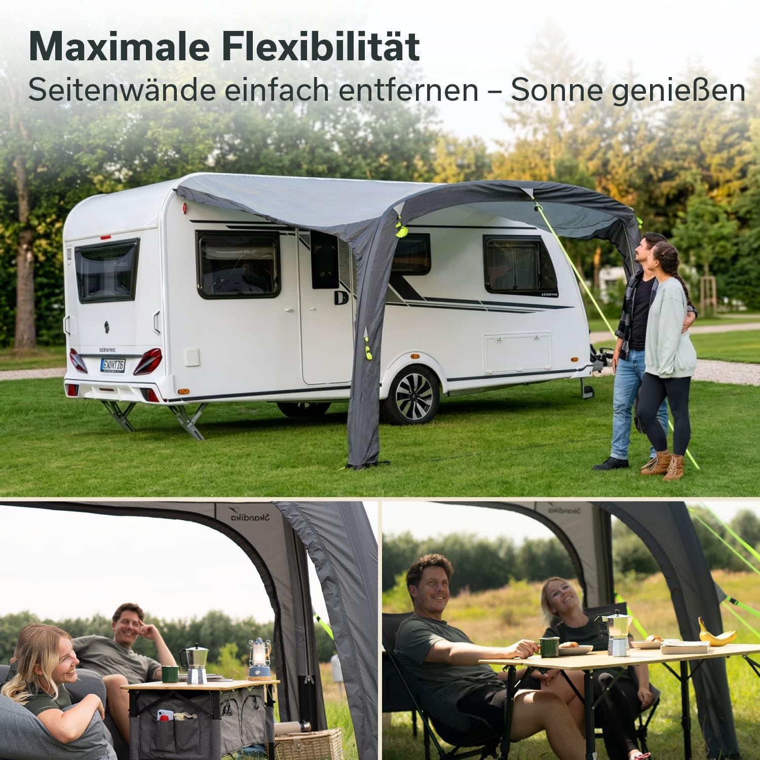 Skandika Ściany boczne do przedsionka namiotowego Vika Air Caravan 400 | nadmuchiwany daszek, plandeka do przyczep kempingowych, kamperów i busów (UV50+, słup wody 3000 mm) | namiot busowy do przyczep