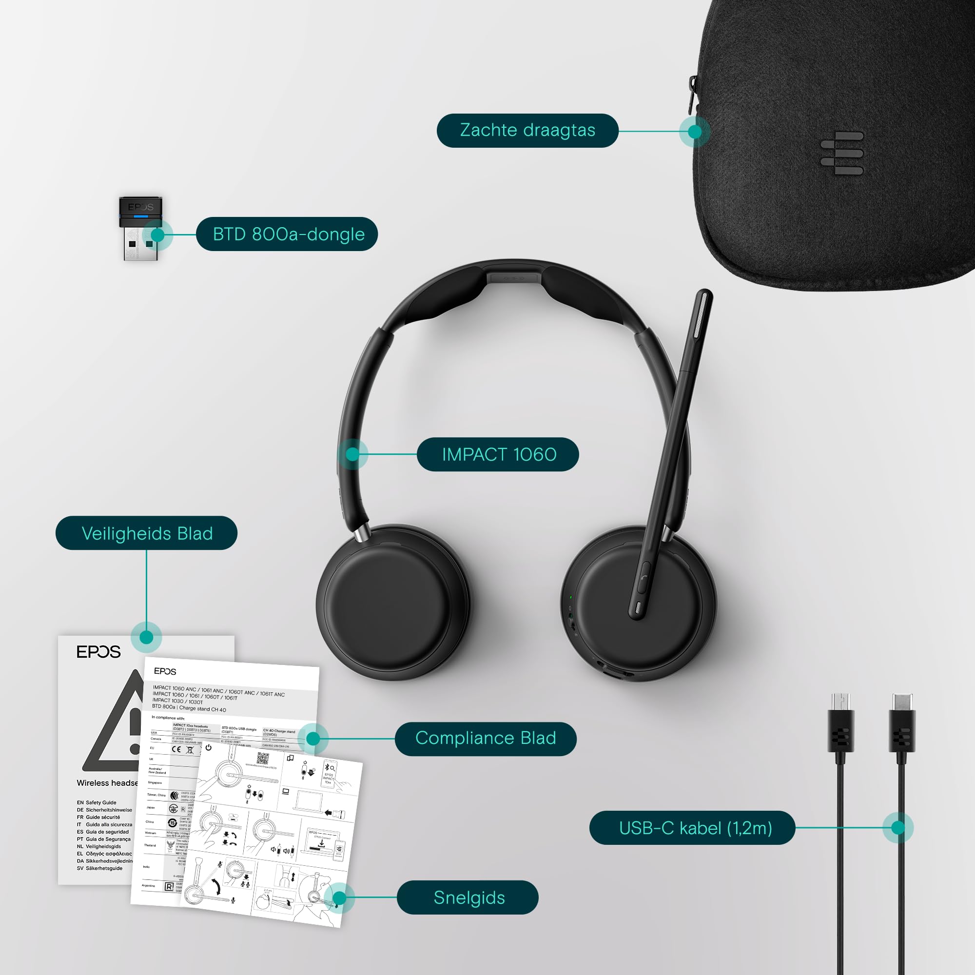 EPOS IMPACT 1060T Stereo Bluetooth Headset Teams zertifiziert