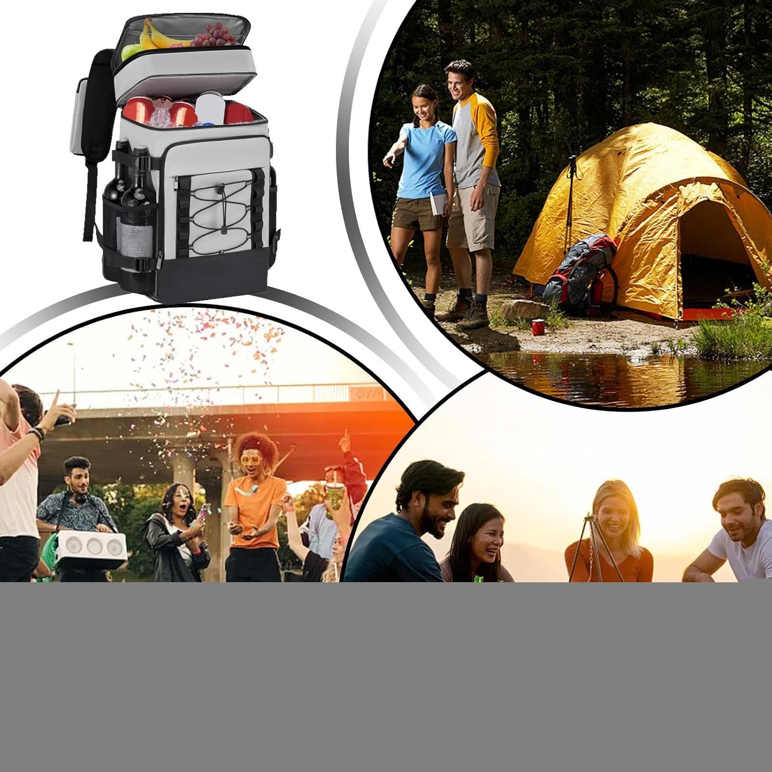 クーラーバックパック | ソフトクーラーバックパック メンズ レディース ポータブル ソフトトート アイスボックス 冷却機能付き ラ