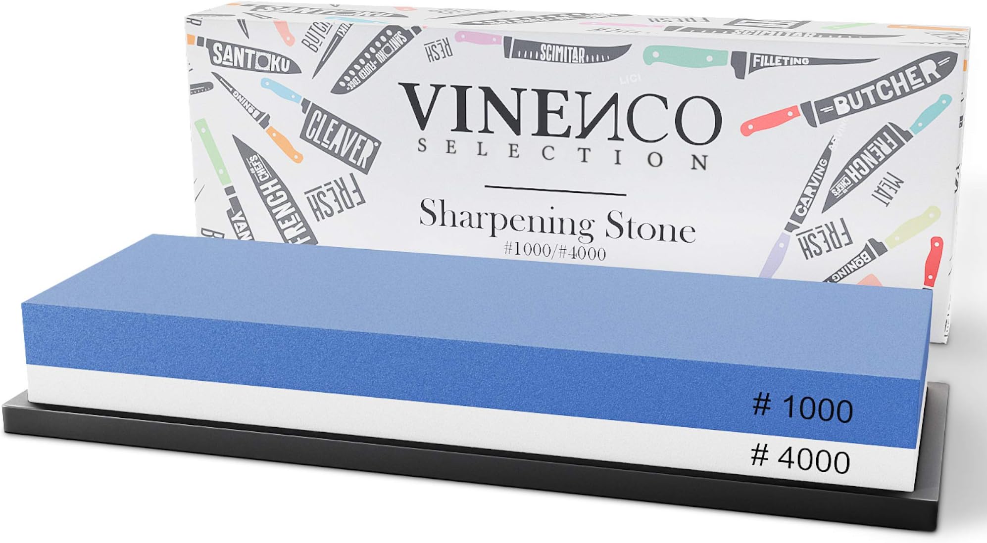 Whetstone for Knives & Scissors + Non-Slip Base + Guide | 1000/4000 Grit 2-in-1 Sharpening Stone Set | Professional Japanese Water Oilstone, Kitchen Home Outdoor Universal Premium Wet Oil Grindstone