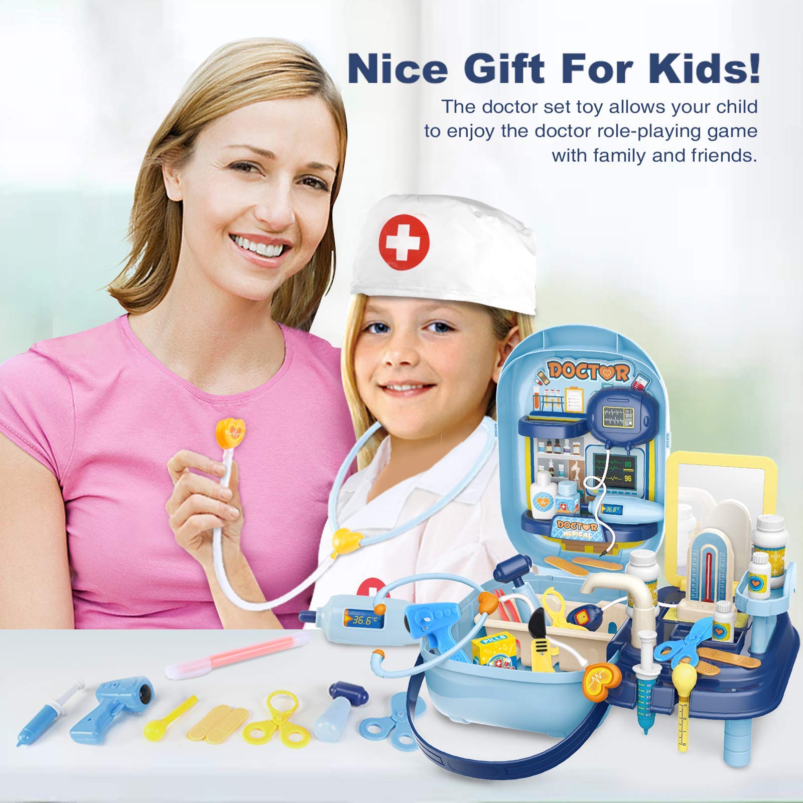 YOZEB Doctors Set for Kids,42 PCS Toy Doctors Kit and Doctor Pretend