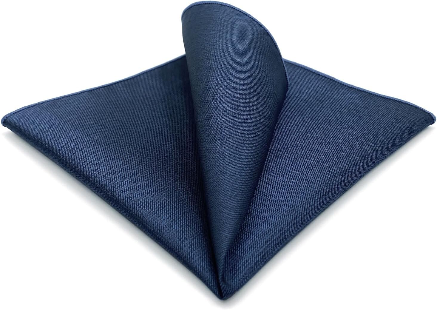 Mens Pocket Square Solid Color Plain Blue Red Grey Large for Suit
