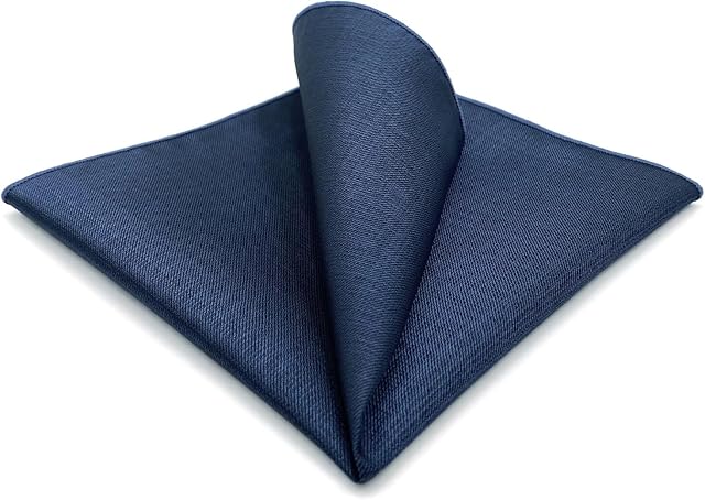 S&W SHLAX&WING Pocket Squares for Men Solid Color Blue Green Yellow XL for Weddings