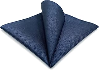 Mens Pocket Square Solid Color Plain Blue Red Grey Large for Suit