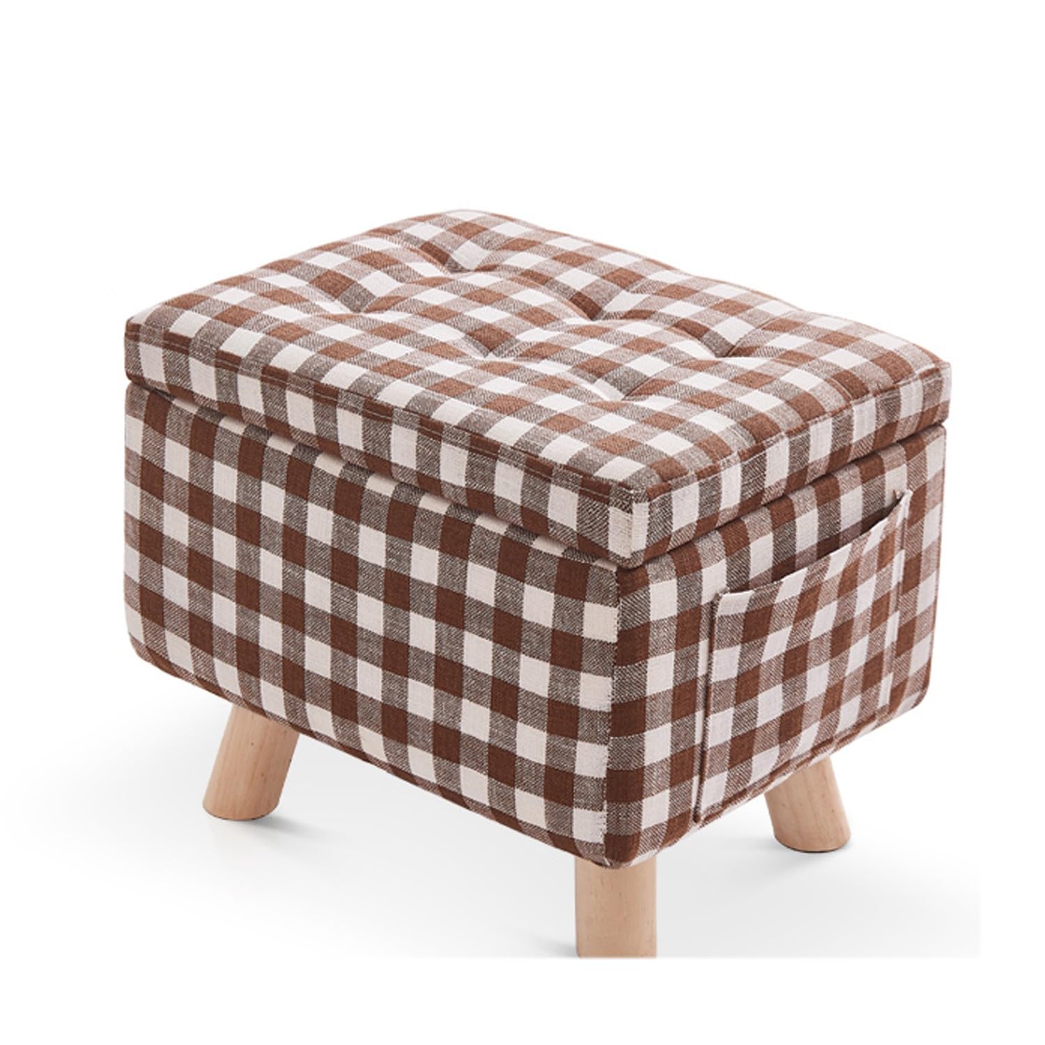 SaCLi puff contenitoreSgabello portaoggetti alla moda, poggiapiedi per divano in tessuto di cotone e lino(Color:b)
