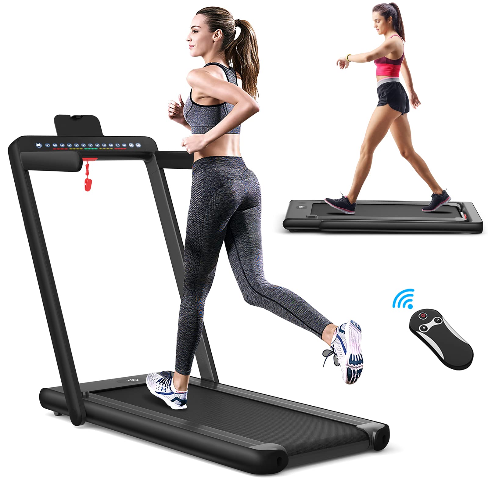 COSTWAY Tapis de Course Électrique Pliable 2 en 1