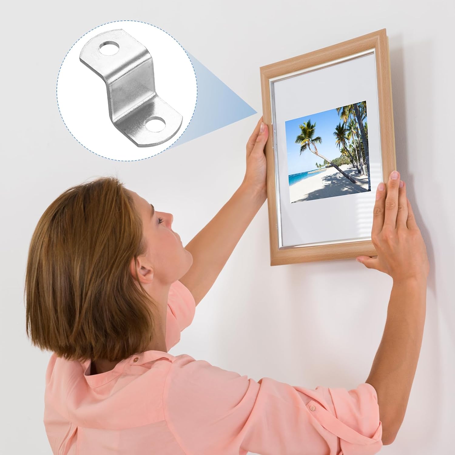 PATIKIL 1/2" Offset Canvas Clips, 22 Pcs Metal Picture Framing Mirror Clips Z Shape Mounting Tools Picture Hanger with 2 Mounting Holes for Photo Painting, Include 44 Screws, Silver Tone image 5