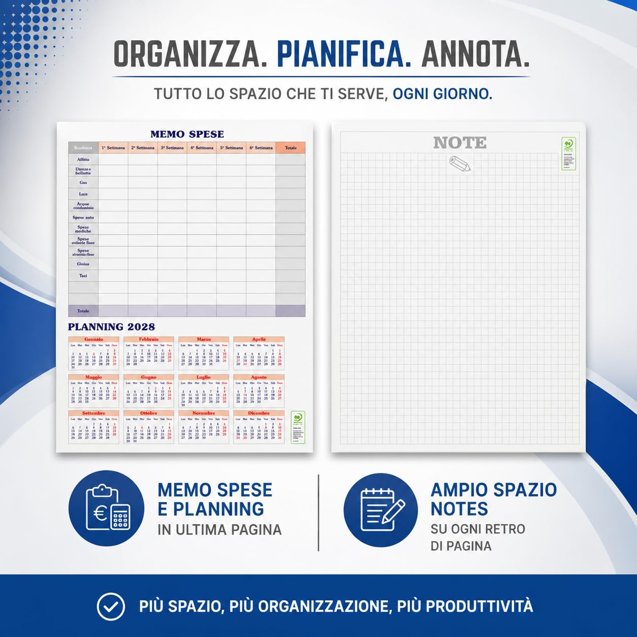 Calendari Personalizzati 2027 in Stock da 100 Pezzi Olandesi Grandi da Muro Notes sul Retro per Gadget Pubblicitari di Fine Anno e come Omaggio per i Clienti o Regali Aziendali | PA610