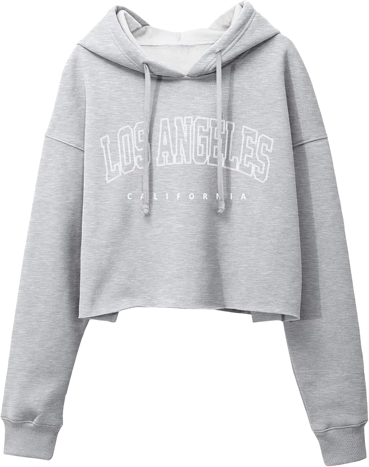 ORANDESIGNE Woman Letter Graphic Print Cropped Hoodie Long Sleeve Crop Fleece Casual Workout Loose Pullover Sweatshirt Tops