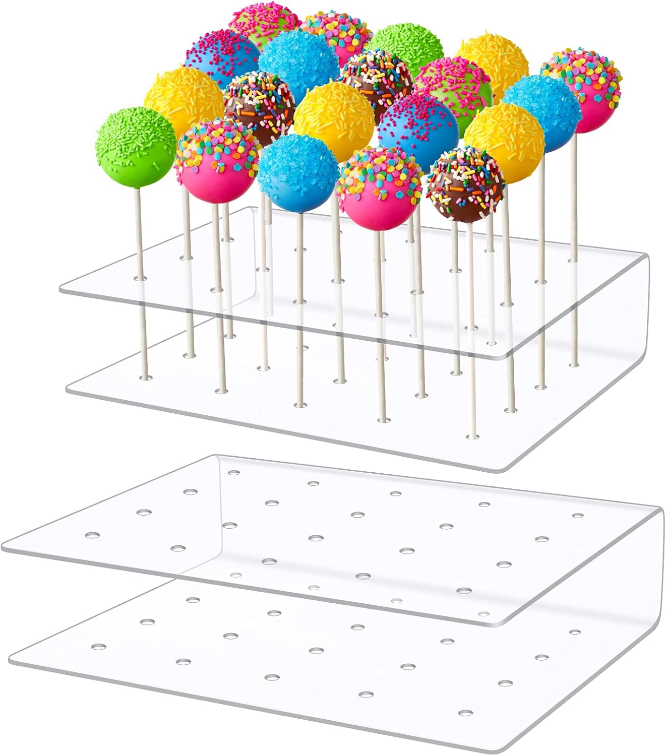 95Street Cake Pop Display Stand,2 Pieces Cake Pop Stand Clear Acrylic