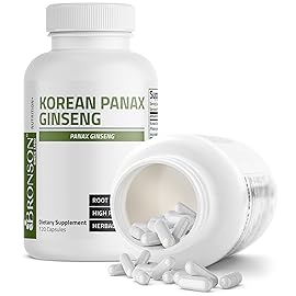 Bronson Korean Panax Ginseng Supports Energy, Endurance & Vitality + Memory and Mental Performance, 120 Capsules