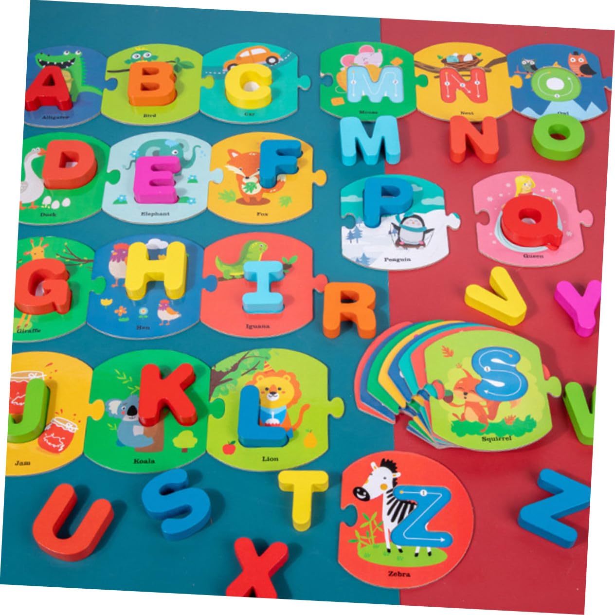 BESPORTBLE Educativo de Cartas y Puzles de Madera para Aprendizaje de Letras y Palabras Inglés Juguetes Interactivos para Niñas Didáctico Seguro y Pulido para Desarrollo Temprano