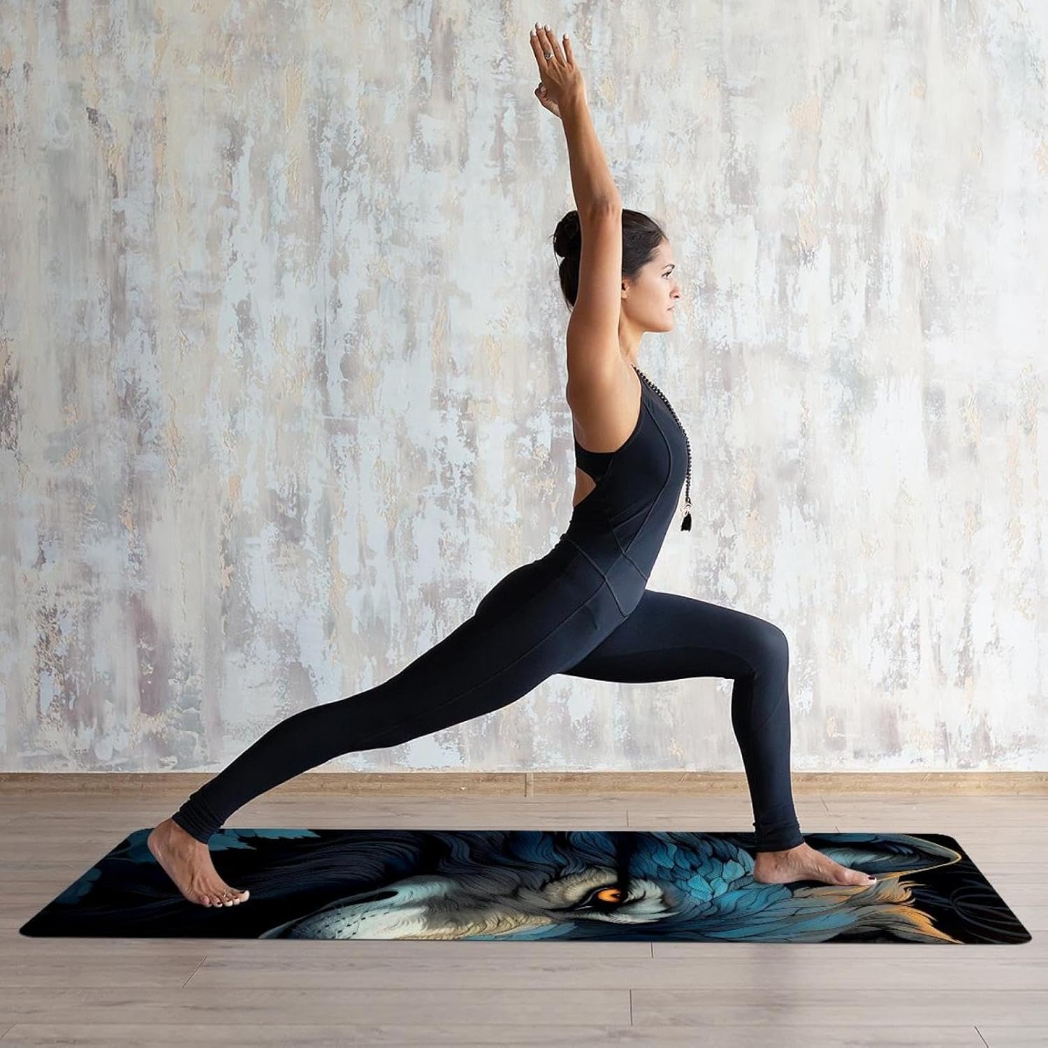 Yoga Towel, Wolf Animal Print Non Slip Sweat Absorbent Hot Yoga Mat Towel for Hot Yoga, Pilates and Fitness - 72.8" x 26.8"