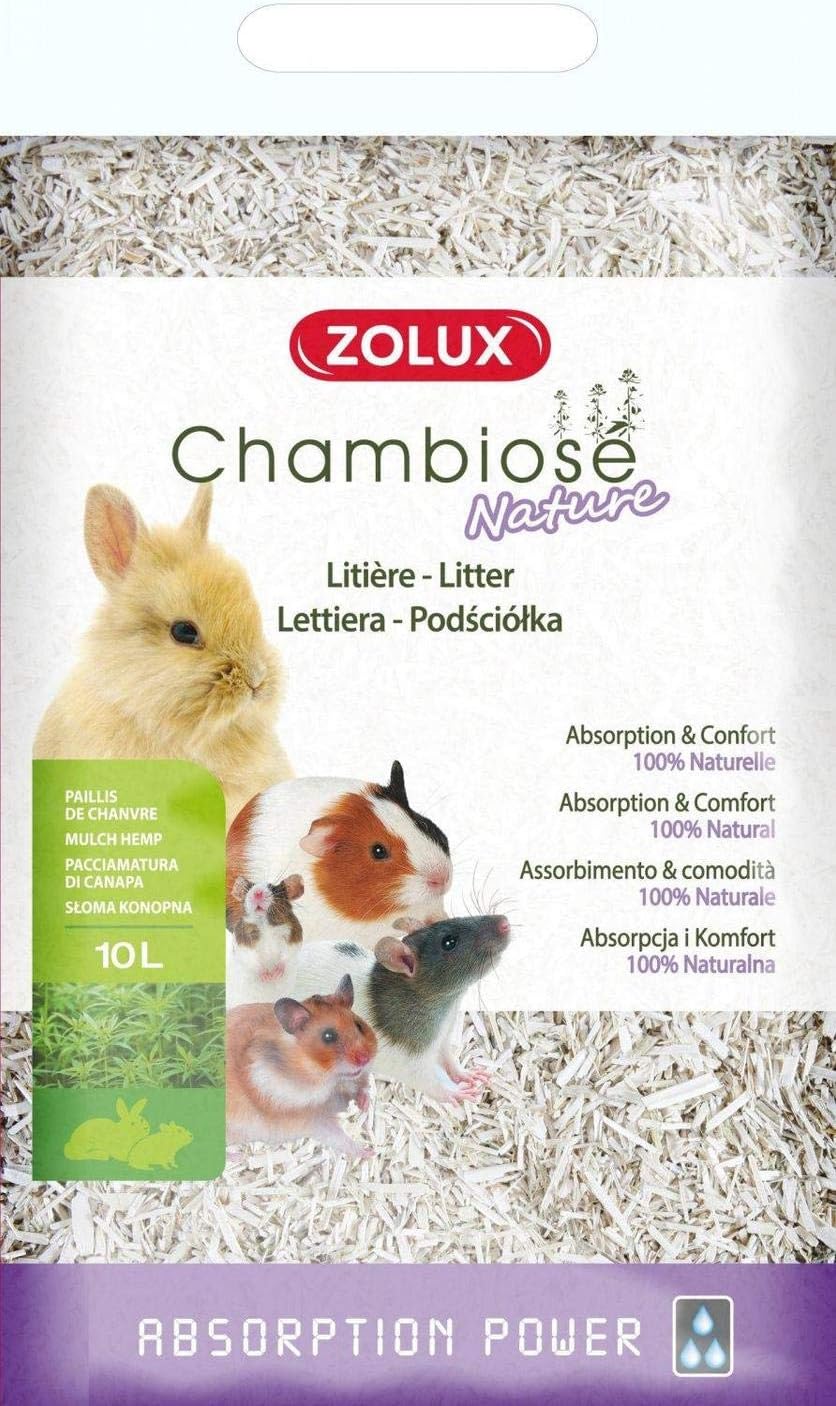 Zolux Chambiose Nature Litter for Cats, 10L (Hemp Mulch, Natural Plant