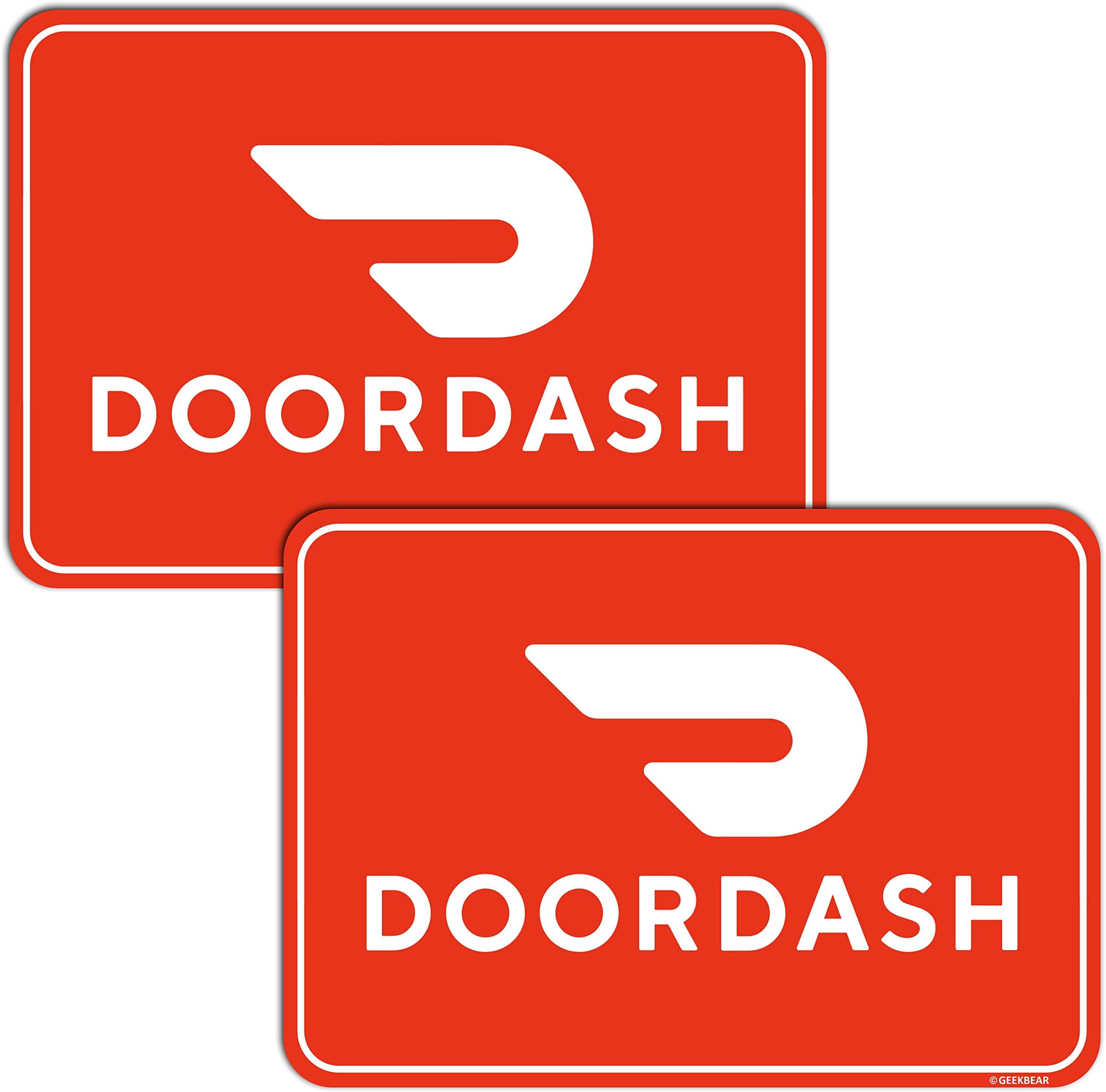 Doordash Driver Car Magnet (2 Pack) - Doordash Driver Car Sign with Doordash Logo - Reflective Waterproof Doordash Driver Bumper Sign – No Stickers or Decals but Magnets