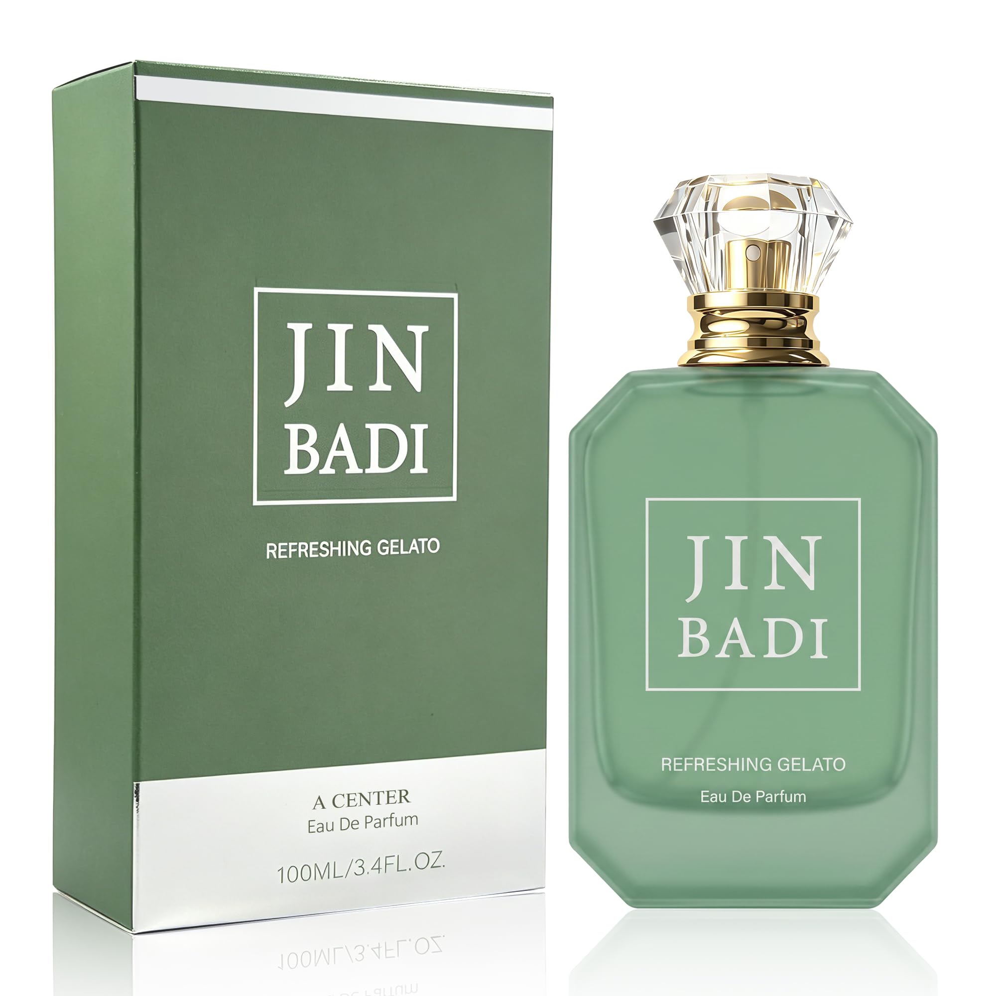 Jin Badi Green For Women Eau de Parfum 3.4 Fl Oz 100ml | Clean Green Woody Fragrance | Fresh Galbanum Dry Cedarwood Cologne | Daily Use Perfume Spray Gift