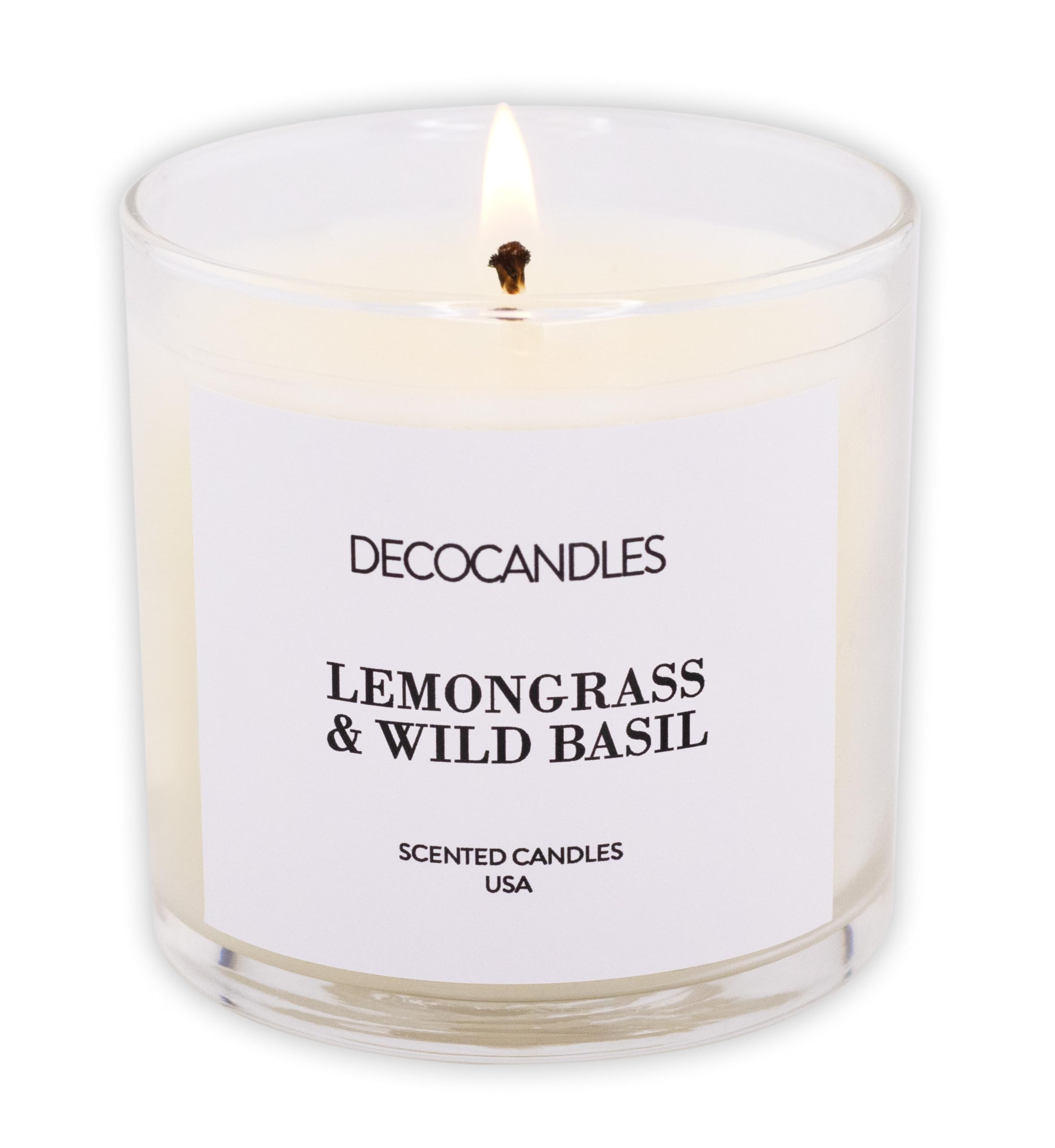 Urban Concepts by DECOCANDLES - Highly Scented Soy Candle - Long Lasting - Hand Poured in USA (6 Oz., Lemongrass &amp; Wild Basil)