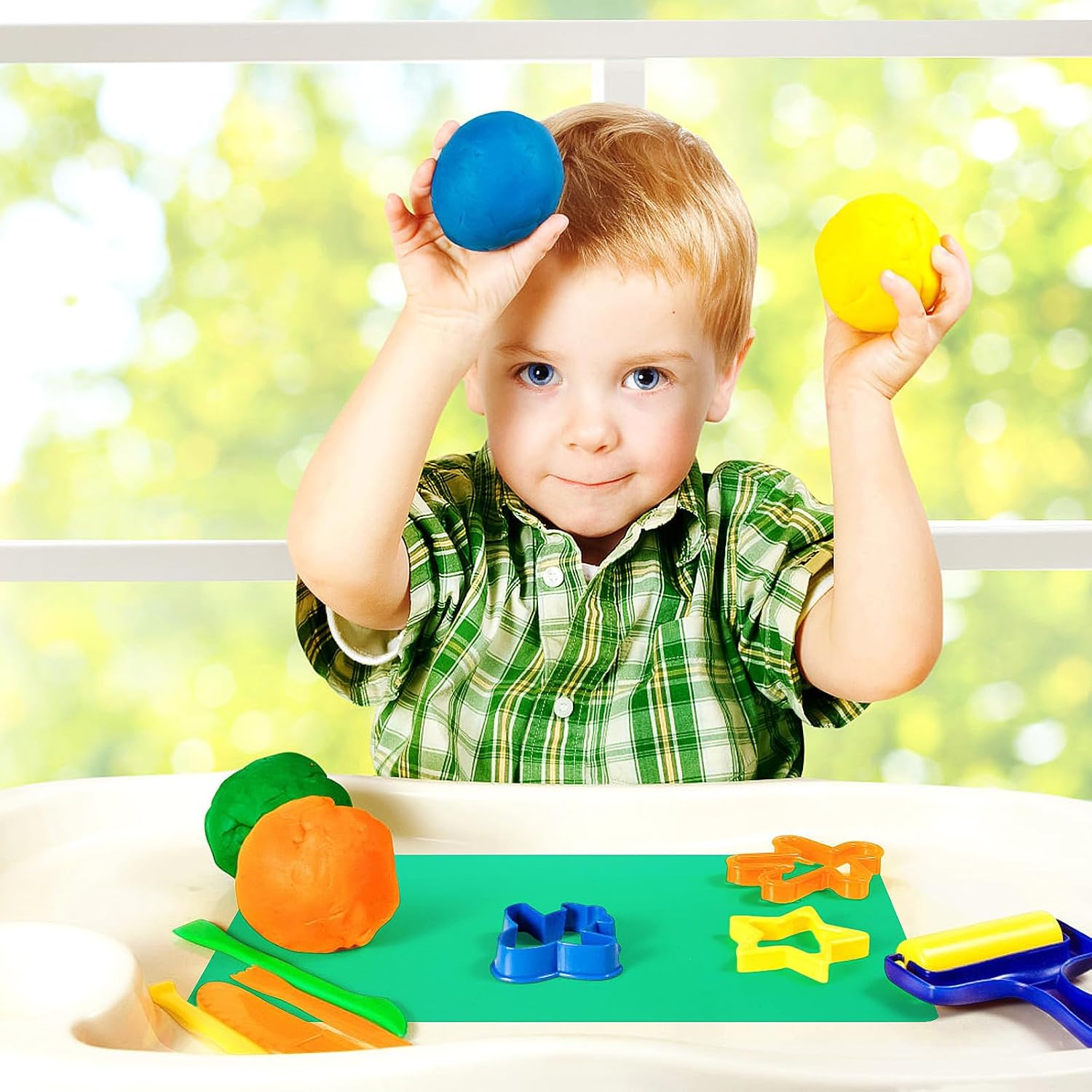 4pcs Colorful Plastic Clay Board for Handmade Art and Dough Play