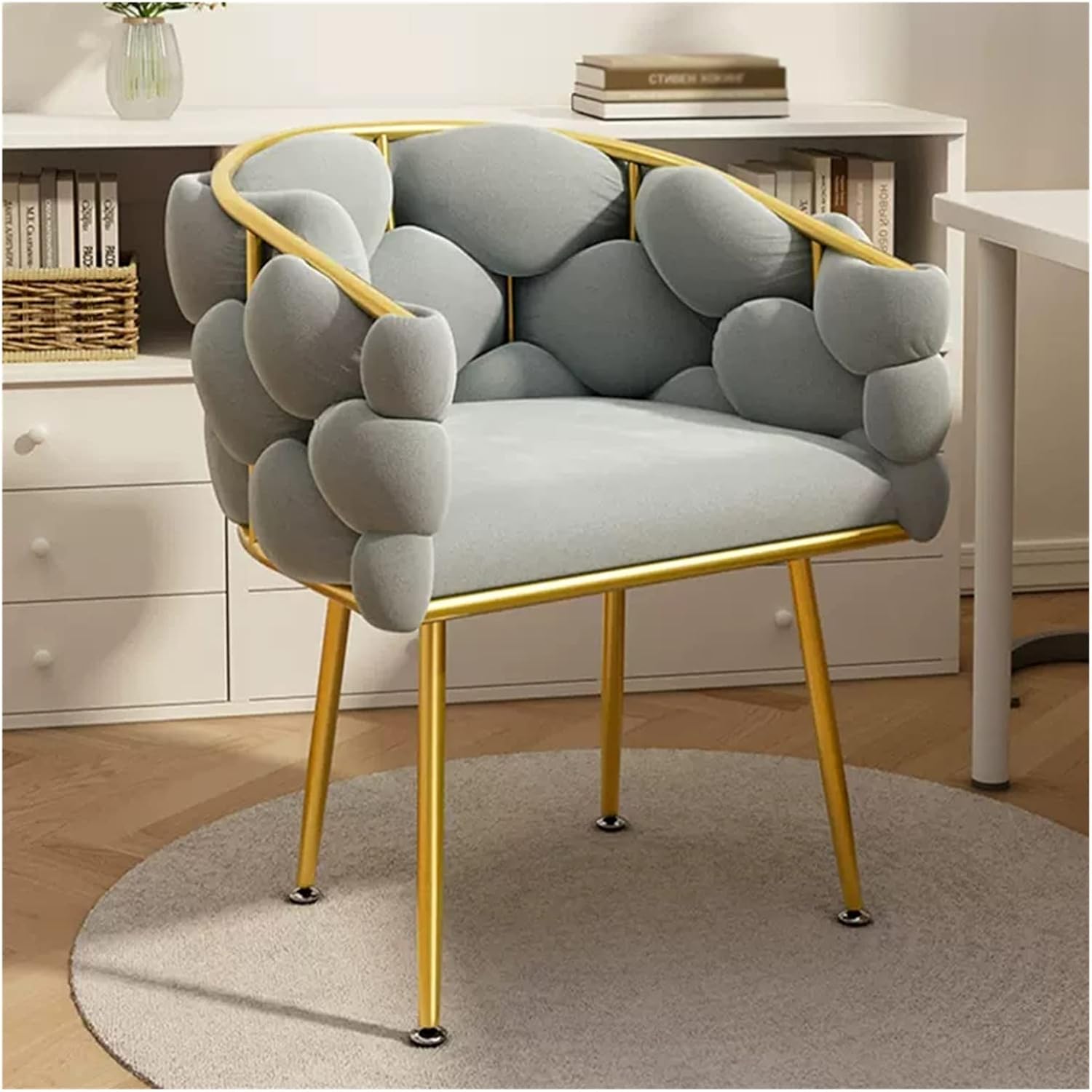 RILOOP Accent Chair with Gold Legs,Modern Armchair Vanity