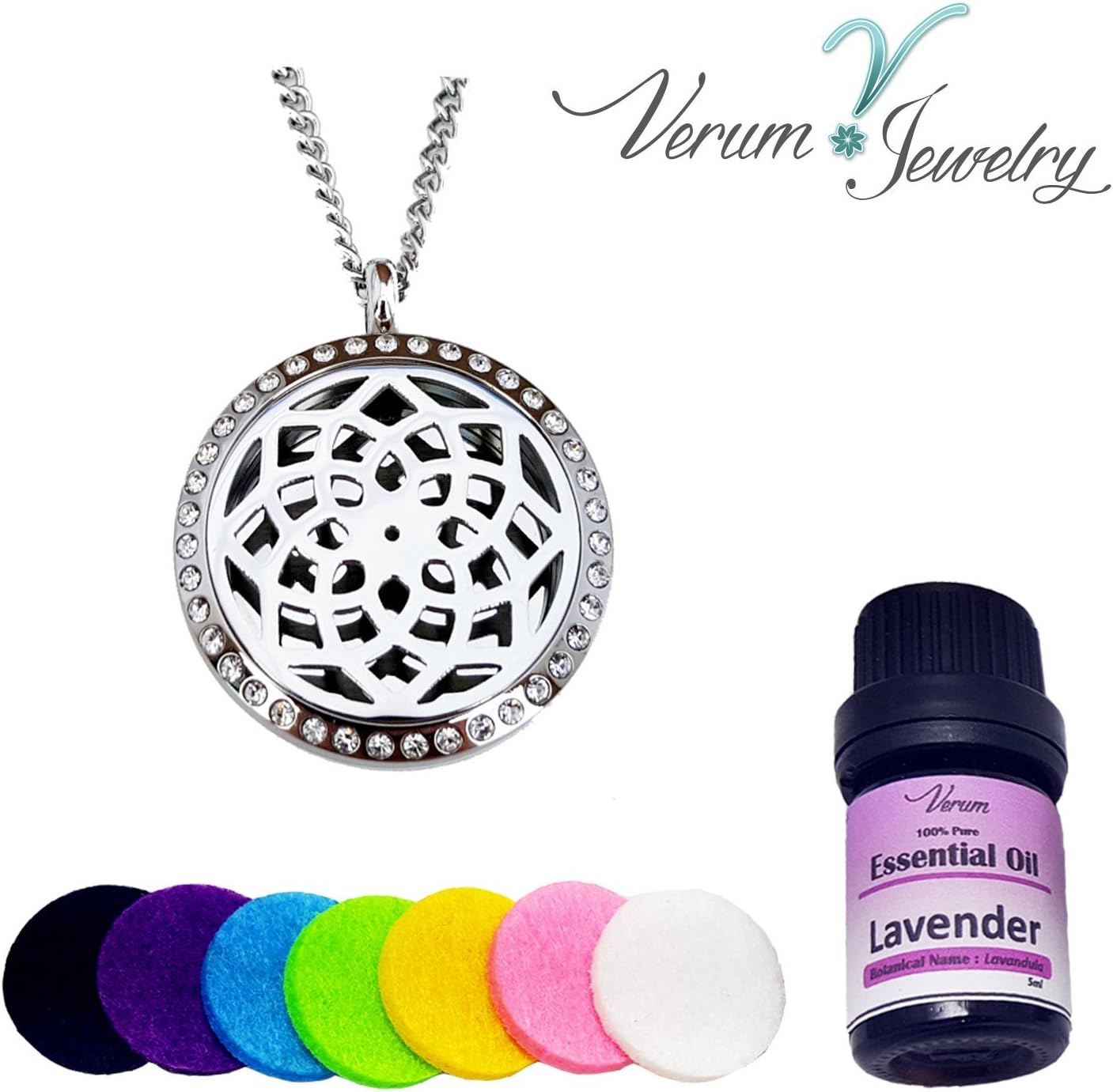Essential Oil Diffuser Necklace Pendant Locket Stainless Steel Aromatherapy