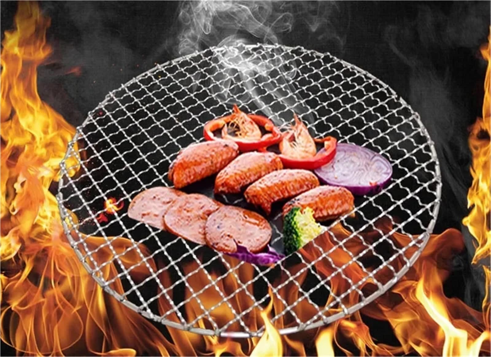 Okrągła siatka do grilla ze stali nierdzewnej | Srebrna siatka grillowa do grilla o średnicy 10-50 cm